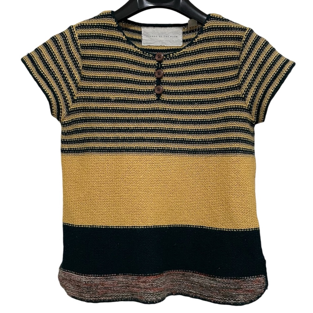 Anthropologie Striped Knit Top in Mustard, Black, Brown